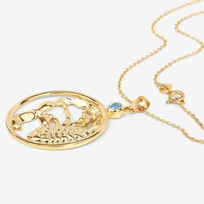 Colgante de plata de ley .925 con topacio azul auténtico de 0.32 quilates