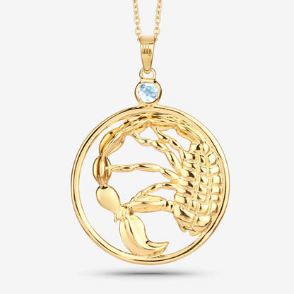 Colgante de plata de ley .925 con topacio azul auténtico de 0.32 quilates