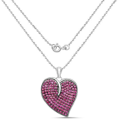 Colgante de plata esterlina .925 con rubí auténtico de 4.98 quilates