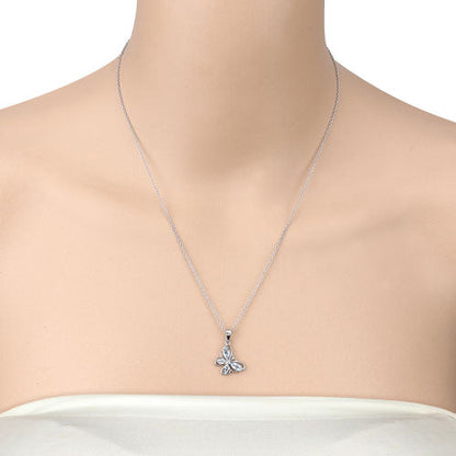 Colgante de plata de ley .925 con topacio azul genuino de 0.78 quilates