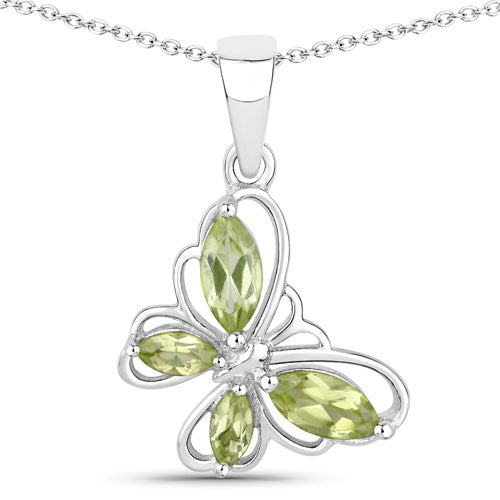Colgante de plata de ley .925 con peridoto genuino de 0.64 quilates
