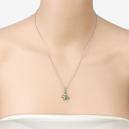 Colgante de plata de ley .925 con peridoto genuino de 0.64 quilates