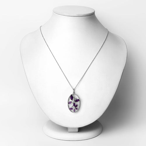 Dije de plata esterlina .925 con amatista genuina de 2.12 quilates