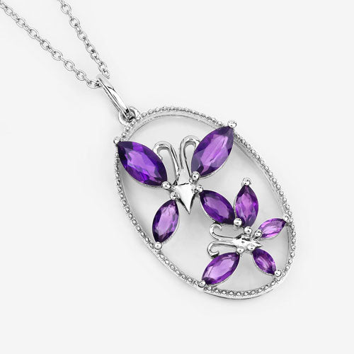 Dije de plata esterlina .925 con amatista genuina de 2.12 quilates