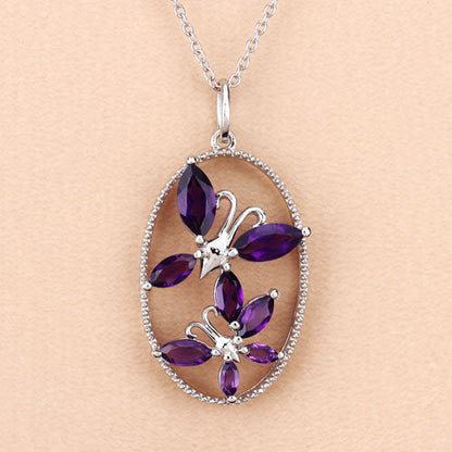 Dije de plata esterlina .925 con amatista genuina de 2.12 quilates