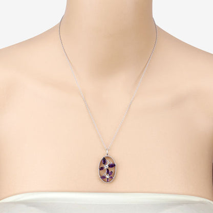 Dije de plata esterlina .925 con amatista genuina de 2.12 quilates