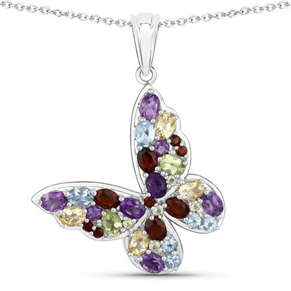 Colgante de plata de ley .925 con varias piedras preciosas de 3.80 quilates