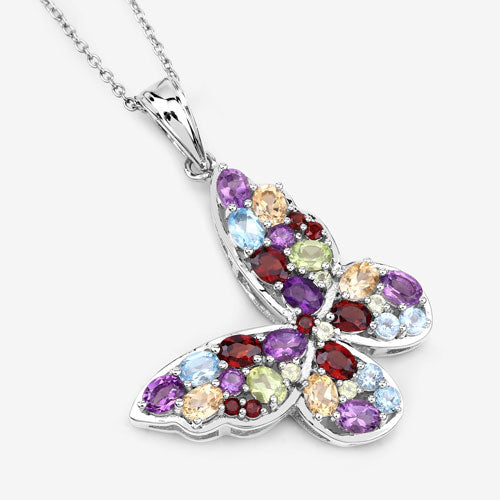 Colgante de plata de ley .925 con varias piedras preciosas de 3.80 quilates