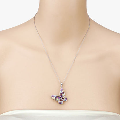 Colgante de plata de ley .925 con varias piedras preciosas de 3.80 quilates