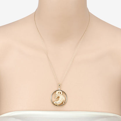 Colgante de plata de ley .925 con diamante blanco auténtico de 0.03 quilates