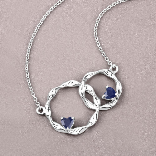 Colgante de plata de ley .925 con zafiro azul genuino de 0,70 quilates