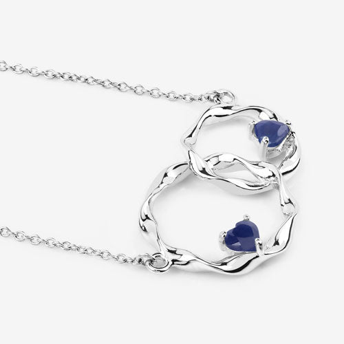 Colgante de plata de ley .925 con zafiro azul genuino de 0,70 quilates