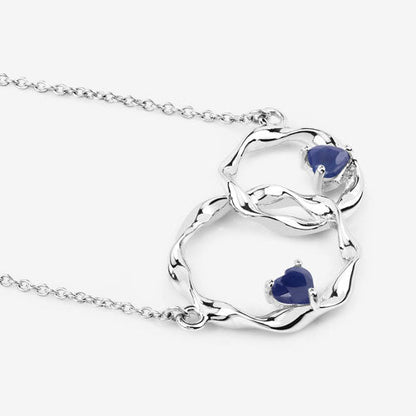 Colgante de plata de ley .925 con zafiro azul genuino de 0,70 quilates
