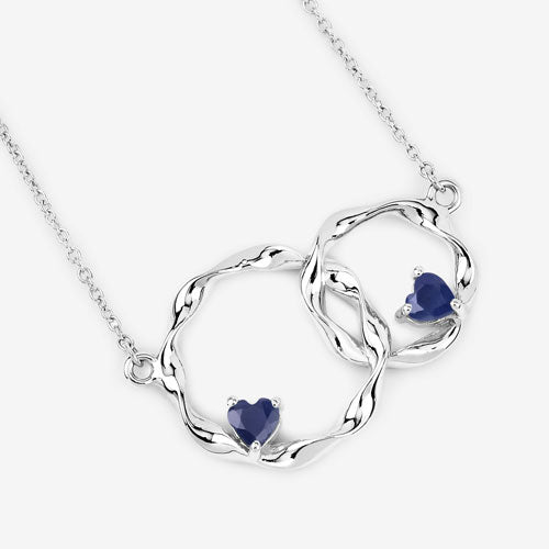 Colgante de plata de ley .925 con zafiro azul genuino de 0,70 quilates