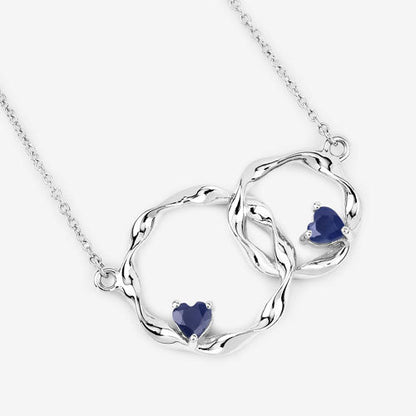 Colgante de plata de ley .925 con zafiro azul genuino de 0,70 quilates