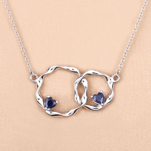 Colgante de plata de ley .925 con zafiro azul genuino de 0,70 quilates