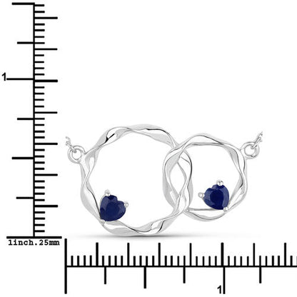 Colgante de plata de ley .925 con zafiro azul genuino de 0,70 quilates