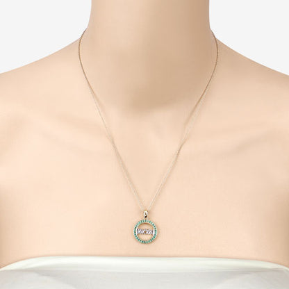 Colgante de plata de ley .925 con esmeralda auténtica de 0.54 quilates