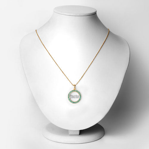 Colgante de plata de ley .925 con esmeralda auténtica de 0.54 quilates