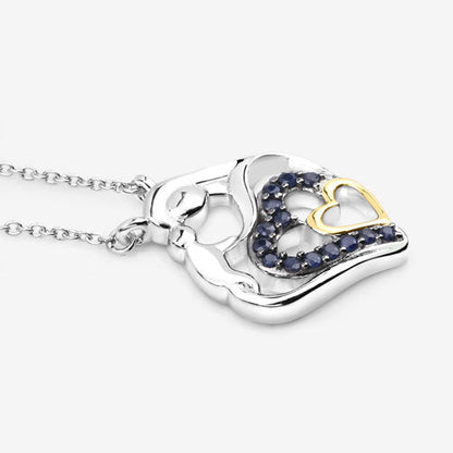 Colgante de plata de ley .925 con zafiro azul auténtico de 0,28 quilates