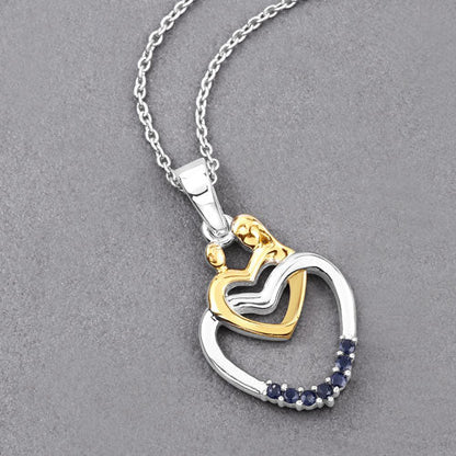 Colgante de plata esterlina .925 con zafiro azul genuino de 0,14 quilates