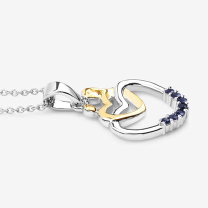 Colgante de plata esterlina .925 con zafiro azul genuino de 0,14 quilates