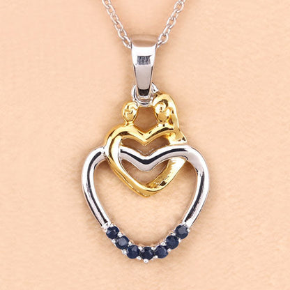 Colgante de plata esterlina .925 con zafiro azul genuino de 0,14 quilates