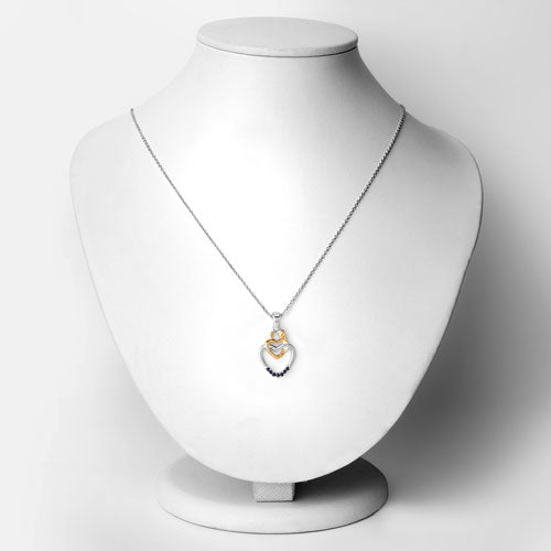 Colgante de plata esterlina .925 con zafiro azul genuino de 0,14 quilates