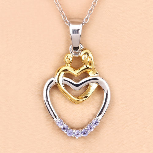 Colgante de plata de ley .925 con tanzanita genuina de 0.14 quilates