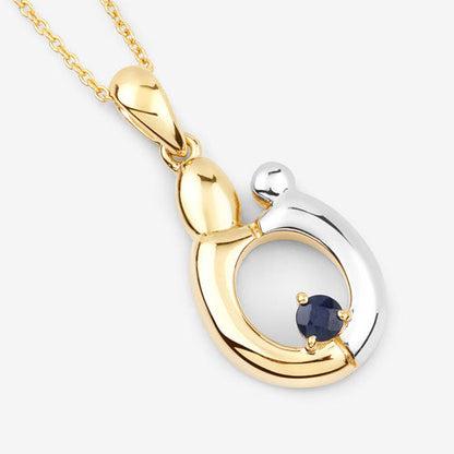 Colgante de plata de ley .925 con zafiro azul auténtico de 0.19 quilates