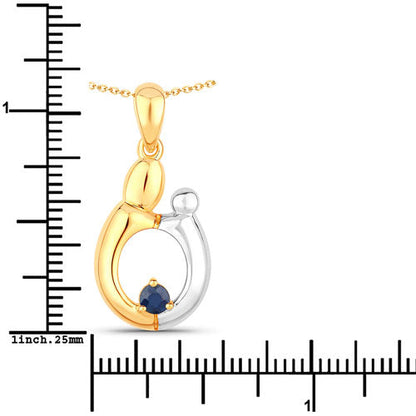 Colgante de plata de ley .925 con zafiro azul auténtico de 0.19 quilates