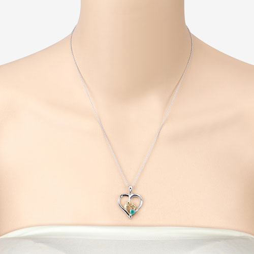 Colgante de plata de ley .925 con esmeralda genuina de 0.45 quilates