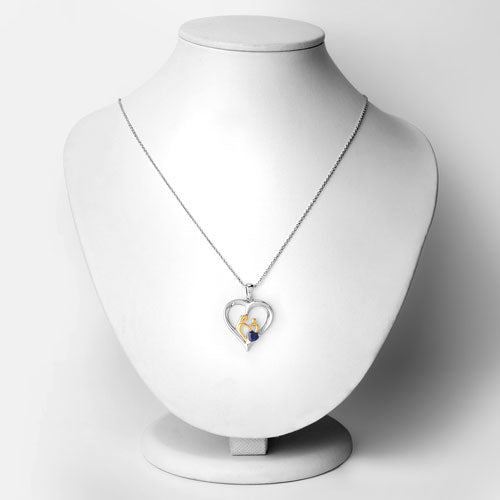 Colgante de plata de ley .925 con zafiro azul genuino de 0,50 quilates