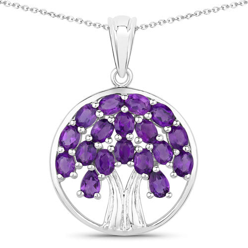 Colgante de amatista genuina de 2,94 quilates en plata de ley 925