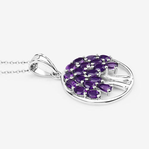 Colgante de amatista genuina de 2,94 quilates en plata de ley 925