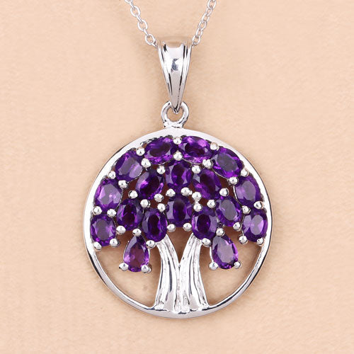 Colgante de amatista genuina de 2,94 quilates en plata de ley 925