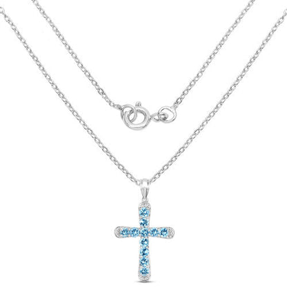 Colgante de plata de ley .925 con topacio azul auténtico de 3.85 quilates