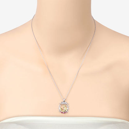 Colgante de plata esterlina .925 con rubí genuino de 0,14 quilates