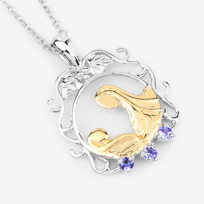 Colgante de plata de ley .925 con tanzanita genuina de 0.11 quilates