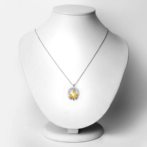 Colgante de plata de ley .925 con tanzanita genuina de 0.11 quilates