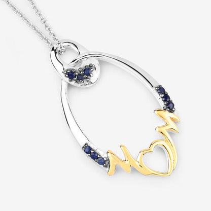 Colgante de plata de ley .925 con zafiro azul auténtico de 0.18 quilates