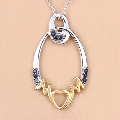 Colgante de plata de ley .925 con zafiro azul auténtico de 0.18 quilates