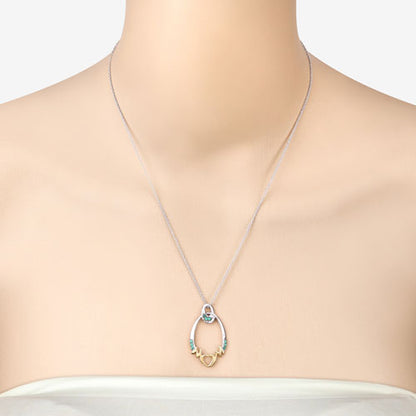 Colgante de plata de ley .925 con esmeralda genuina de 0,15 quilates