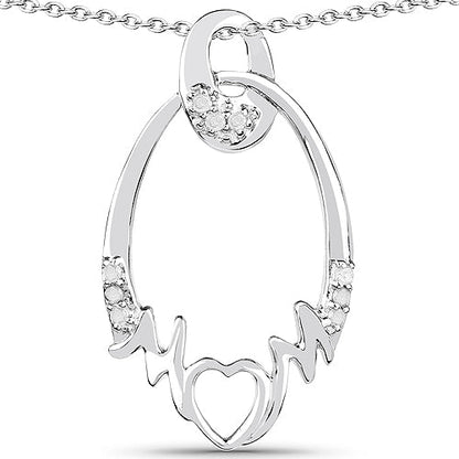 Colgante de plata esterlina .925 con diamante blanco genuino de 0.14 quilates