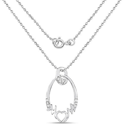 Colgante de plata esterlina .925 con diamante blanco genuino de 0.14 quilates
