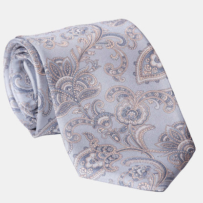 Novara - Printed Silk Tie - Sky Blue - My Men's Shop