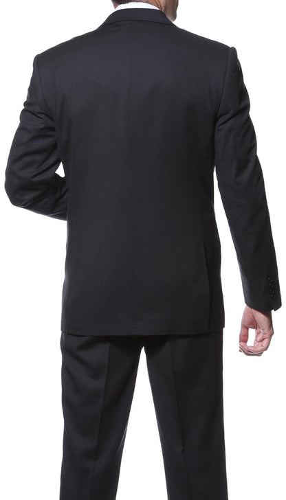 Parker 2 Piece Slim Fit Black Striped Tone on Tone Wool Suit