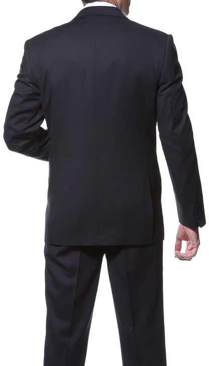Parker Slim Fit Black Striped Tone on Tone Wool Suit