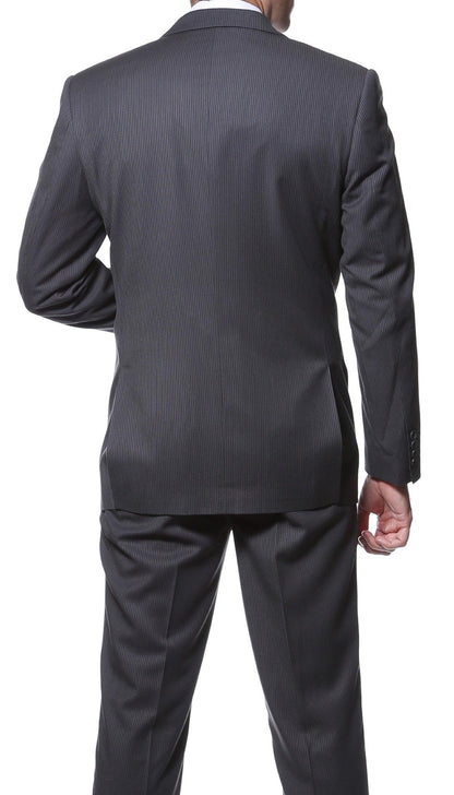 Parker Slim Fit Charcoal Striped Tone on Tone Wool Suit