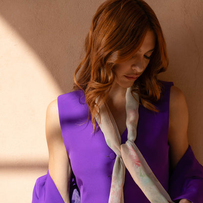 Meadow - Long Silk Scarf - Salmon Pink - My Men's Shop